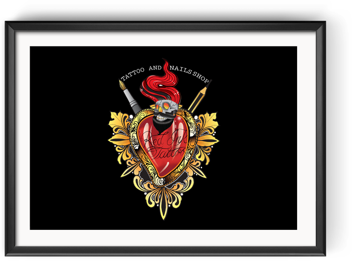 Design del Logotipo Red Ink Tattoo