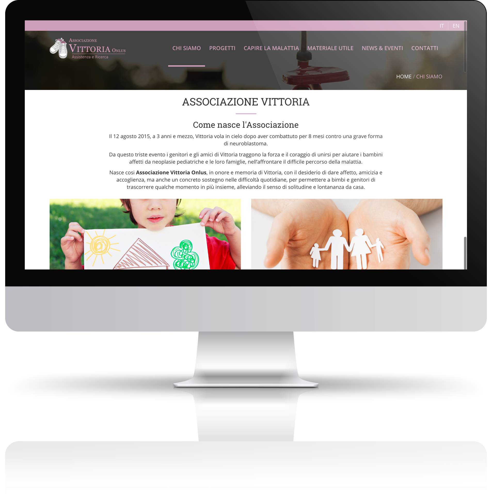 mockup tablet sviluppo sito web responsivo associazione vittoria