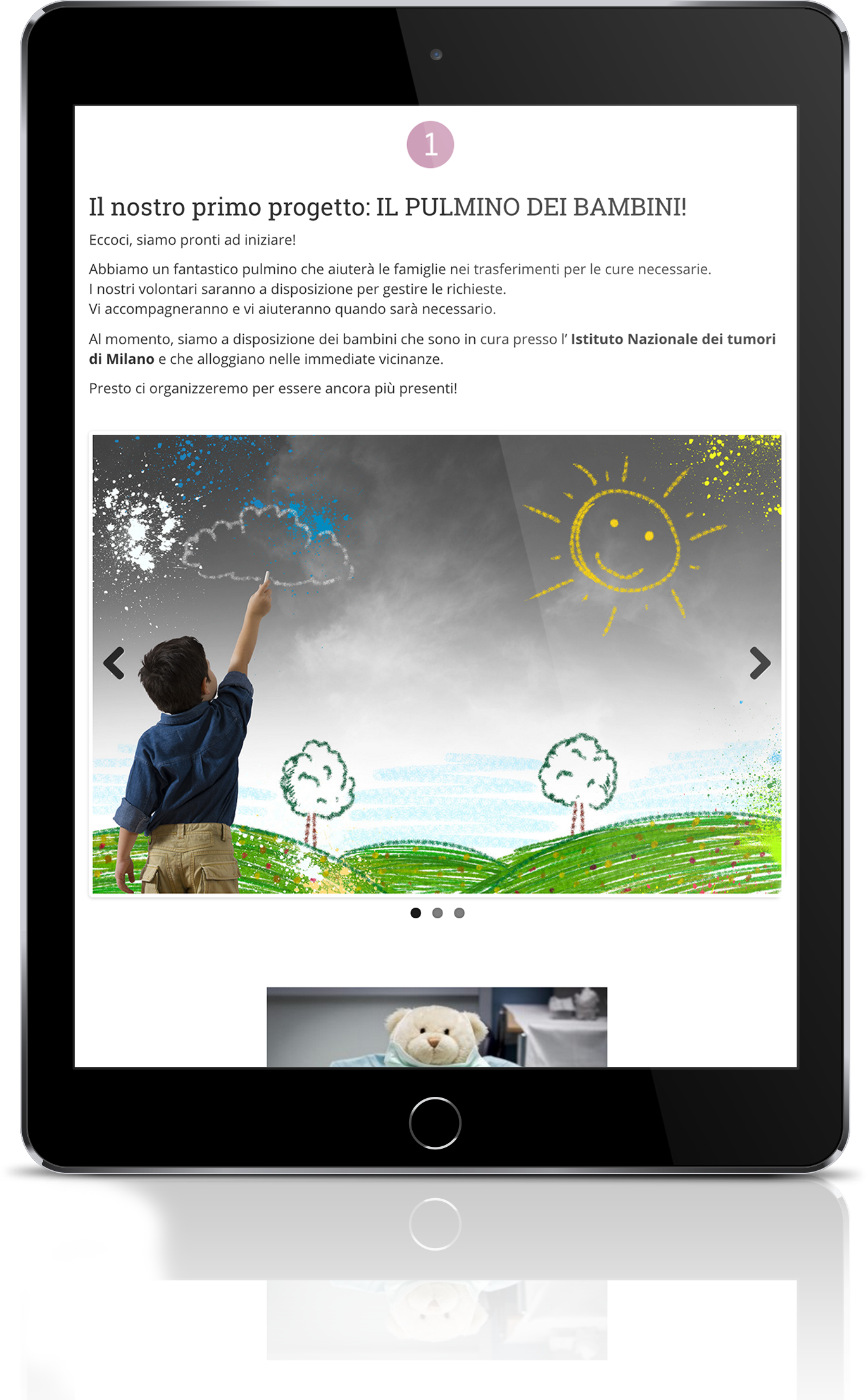 mockup tablet sviluppo sito web responsivo associazione vittoria