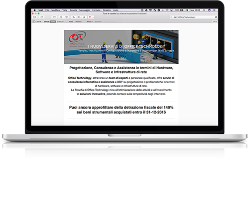 screenshot-mockup email marketing online mailchimp template grafico office technology servizi