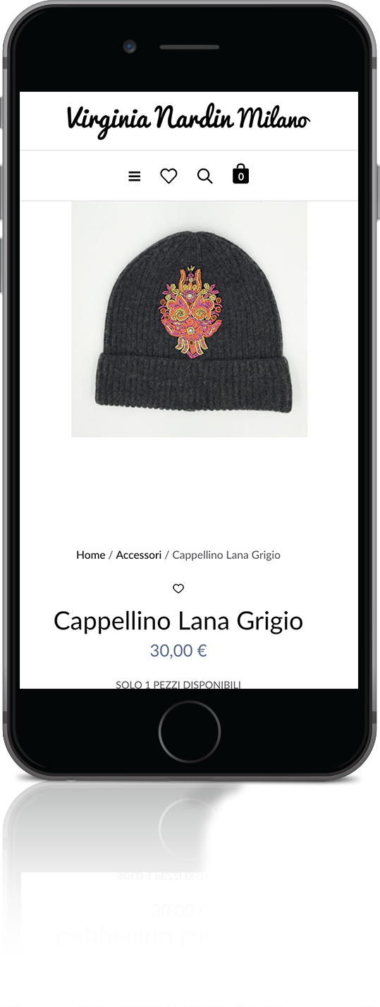 mockup mobile sito web responsivo virginia nardin