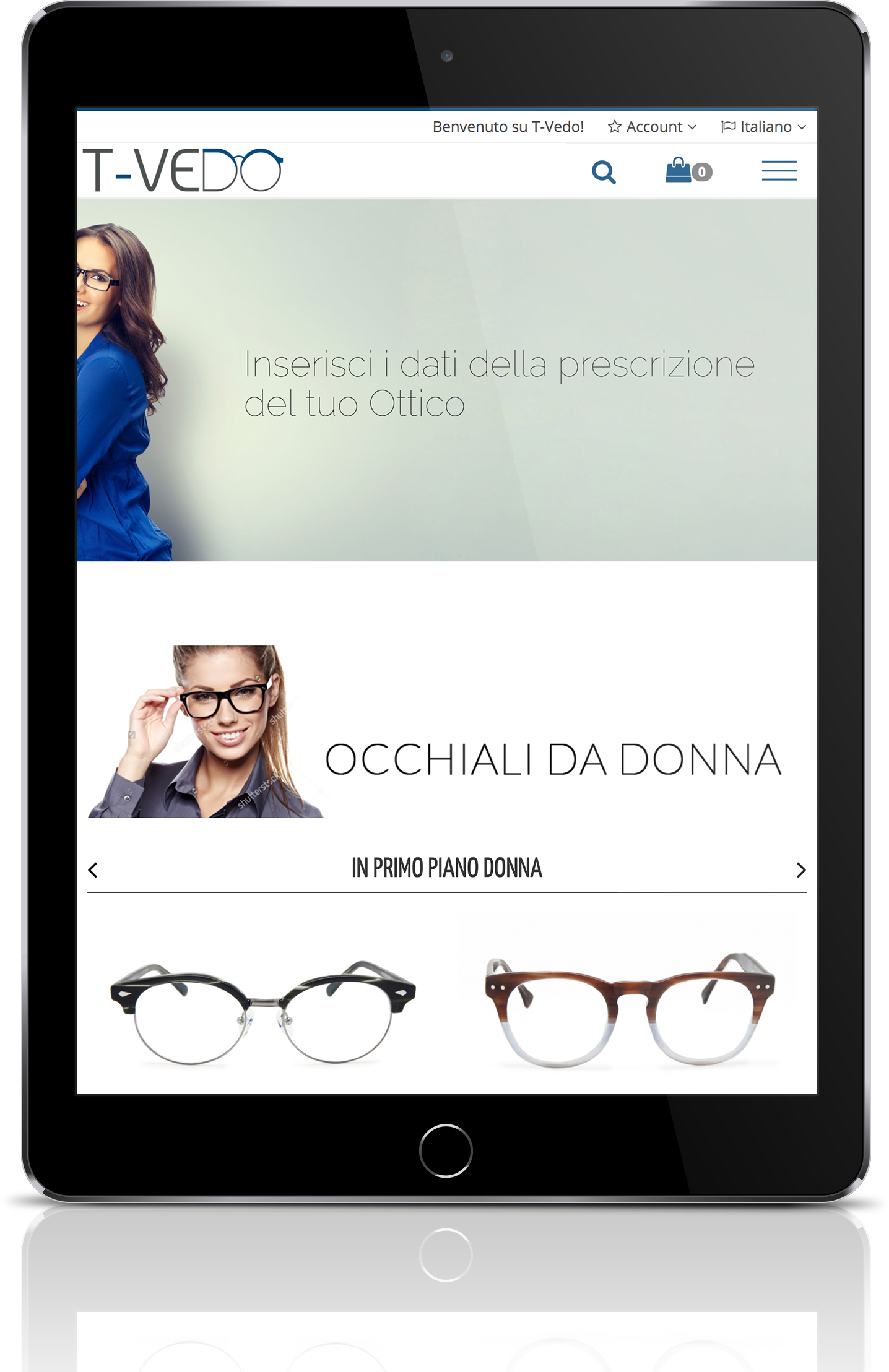 mockup presentazione tvedo tablet